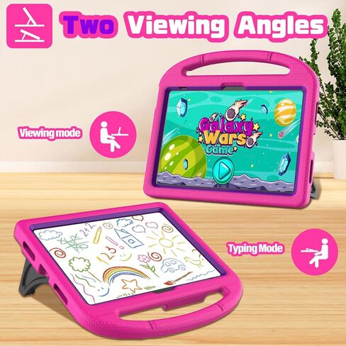 YIHE Shockproof Kids Case for iPad (A16) 11th Generation 11 Inch 2025/ iPad 10th Generation 10.9 inch 2022, Durable Protective Cover with Built-in Screen Protector & Stable Stand, CyanPink in Saudi Arabia