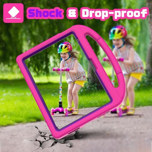 YIHE Shockproof Kids Case for iPad (A16) 11th Generation 11 Inch 2025/ iPad 10th Generation 10.9 inch 2022, Durable Protective Cover with Built-in Screen Protector & Stable Stand, CyanPink in Saudi Arabia