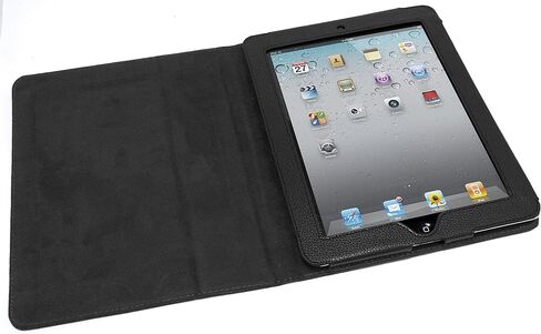 حافظة لجهاز iPad 1، حافظة من الجلد الصناعي Bastex Folio مع حامل مدمج لجهاز Apple iPad 1 الجيل الأول - أسود in Kuwait