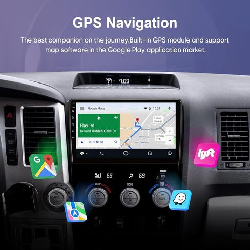 10.2 بوصة (3G RAM+32G ROM) 5G WiFi 8 Core Airplay 48EQ Android 12 راديو ستيريو للسيارة Toyota Tundra 2007-2013 Sequoia 2008-2018 مع Carplay Android Auto Support GPS Mirrorlink Backup 1080P SWC in Kuwait