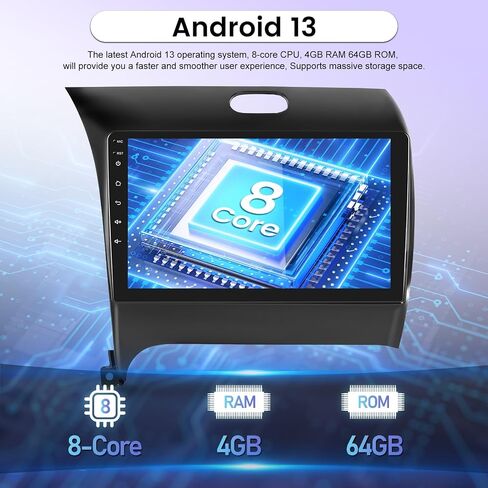 [8 Core 4+64G] NHOPEEW Car Radio for KIA Cerato K3 Forte 2013-2016 with Wireless Carplay and Android Auto - 9 Inch 1280 * 720 IPS Touchscreen Android Stereo - DSP 32EQ/ GPS/WiFi + AHD Backup Camera in Saudi Arabia