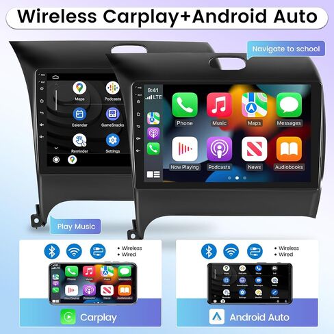 [8 Core 4+64G] NHOPEEW Car Radio for KIA Cerato K3 Forte 2013-2016 with Wireless Carplay and Android Auto - 9 Inch 1280 * 720 IPS Touchscreen Android Stereo - DSP 32EQ/ GPS/WiFi + AHD Backup Camera in Saudi Arabia