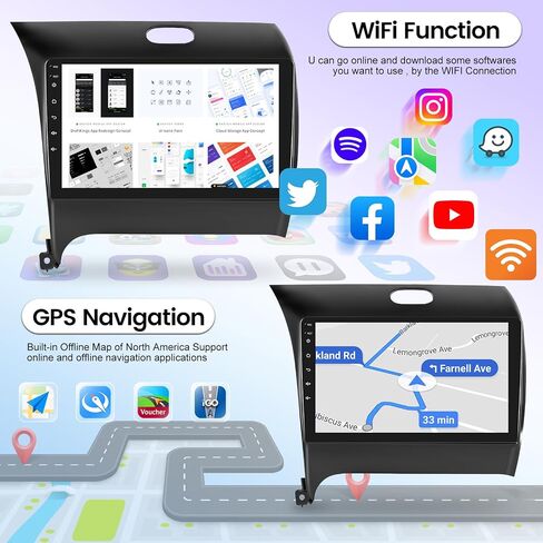 [8 Core 4+64G] NHOPEEW Car Radio for KIA Cerato K3 Forte 2013-2016 with Wireless Carplay and Android Auto - 9 Inch 1280 * 720 IPS Touchscreen Android Stereo - DSP 32EQ/ GPS/WiFi + AHD Backup Camera in Saudi Arabia