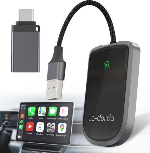 محول CarPlay اللاسلكي لأجهزة Apple، يحول سلك المصنع إلى CarPlay اللاسلكي اتصال سريع ومستقر للسيارات من 2017 ولهاتف iPhone iOS 10+ محول التوصيل والتشغيل يدعم المكالمات الهاتفية Siri Control Music in Kuwait