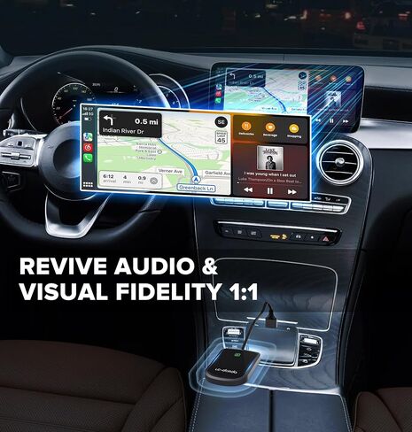 محول CarPlay اللاسلكي لأجهزة Apple، يحول سلك المصنع إلى CarPlay اللاسلكي اتصال سريع ومستقر للسيارات من 2017 ولهاتف iPhone iOS 10+ محول التوصيل والتشغيل يدعم المكالمات الهاتفية Siri Control Music in Kuwait