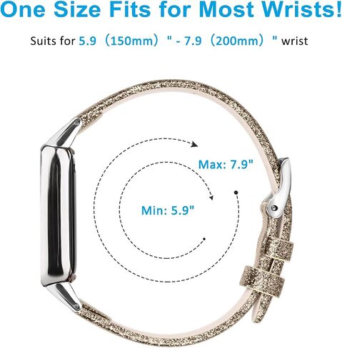Vancle Leather Band Compatible with Fitbit Luxe Band, Slim Leather Strap Adjustable Wristband Replacement Band for Fitbit Luxe Smart Watch for Women Men in Saudi Arabia
