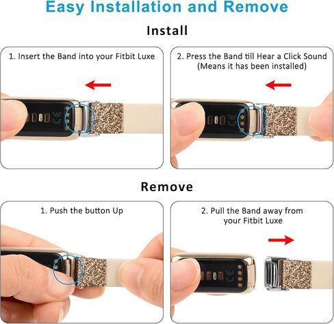 Vancle Leather Band Compatible with Fitbit Luxe Band, Slim Leather Strap Adjustable Wristband Replacement Band for Fitbit Luxe Smart Watch for Women Men in Saudi Arabia