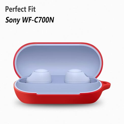 Geiomoo Silicone Case for Sony WF-C700N, Protective Cover with Carabiner (Emerald Green) in Saudi Arabia