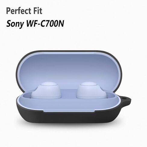 Geiomoo Silicone Case for Sony WF-C700N, Protective Cover with Carabiner (Emerald Green) in Saudi Arabia