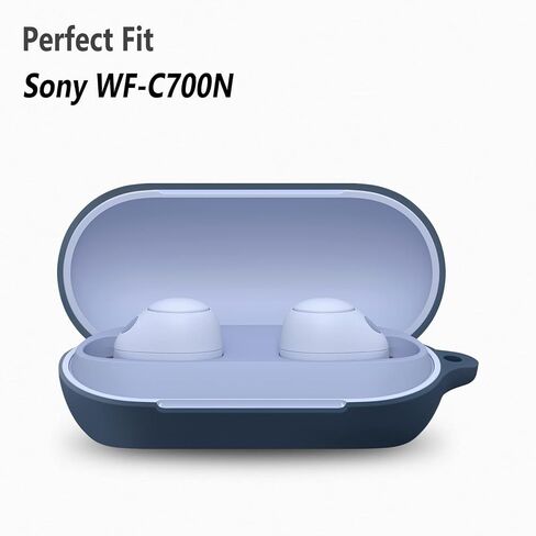 Geiomoo Silicone Case for Sony WF-C700N, Protective Cover with Carabiner (Emerald Green) in Saudi Arabia