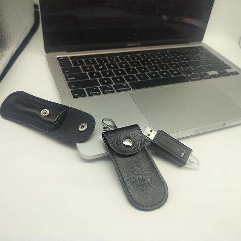 حافظة محرك فلاش USB مكونة من 3 قطع، حافظة جلدية لمحرك فلاش USB لحماية محرك فلاش USB الخاص بك والتخزين المريح (نموذج أعمال أسود) in Kuwait
