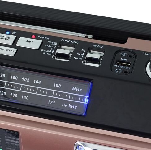 Studebaker SB2149RG Master Blaster Bluetooth Boombox with AM/FM Radio, USB Port, CD Player with MP3 Playback, LED EQ and 10 Watts RMS Speaker in Rose Gold in Saudi Arabia