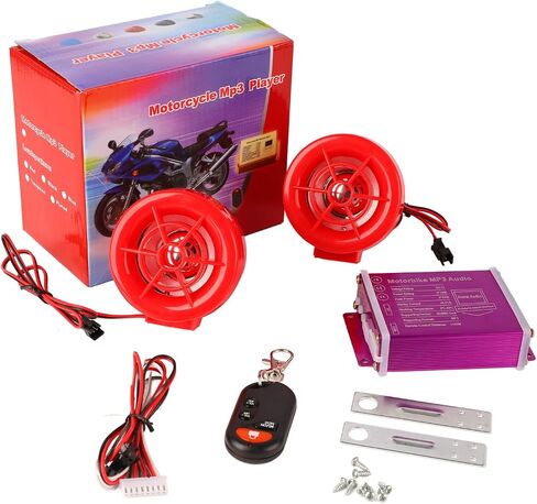 Motorcycle Alarm Sound System with Flashing Light 100Hz to 6KHz MP3 Radio Bluetooth Stereo Speaker for Motorbike in Saudi Arabia