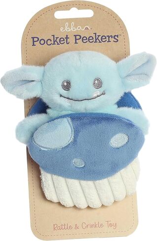 حيوان محشو للأطفال من Aurora® Playful Pocket Peekers™ Gribble Goblin™ - لعبة ناعمة ومحبوبة - زميل لعب تفاعلي ولحاف - أزرق 5.5 بوصة in Kuwait