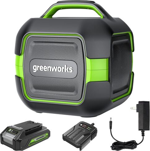 مجموعة سماعات بلوتوث 24 فولت من Greenworks، مكبر صوت لاسلكي AC/DC، بطارية 2 أمبير وشاحن متضمن in Kuwait