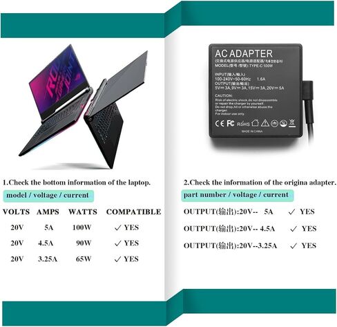 شاحن USB C 100 وات مناسب لجهاز Razer Blade Stealth 13 بوصة GTX1650 2019 2020 RZ09-03101 RZ09-03102 RZ09-0327 حامل الكمبيوتر المحمول Chroma V2 Type-C سلك إمداد محول الطاقة in Saudi Arabia