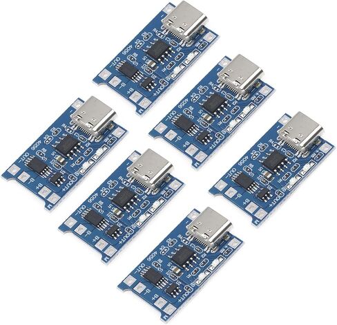 TP4056 Charging Module 5V Micro USB 1A 18650/16340/21700/26650/14500 Lithium Charging Board with Protection Charger Module with Dual Protection Function 6Pcs Type-C in Saudi Arabia
