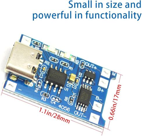 TP4056 Charging Module 5V Micro USB 1A 18650/16340/21700/26650/14500 Lithium Charging Board with Protection Charger Module with Dual Protection Function 6Pcs Type-C in Saudi Arabia