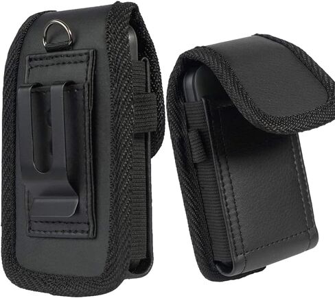 for Hot Pepper Tabasco Flip Phone Case, Black Elastic Vegan Leather Wallet Holster Case with [Belt Metal Loop Clip] Magnetic Closure Wallet Protection Case for Hot Pepper Tabasco Flip Phone in Saudi Arabia