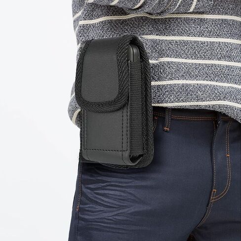 for Hot Pepper Tabasco Flip Phone Case, Black Elastic Vegan Leather Wallet Holster Case with [Belt Metal Loop Clip] Magnetic Closure Wallet Protection Case for Hot Pepper Tabasco Flip Phone in Saudi Arabia