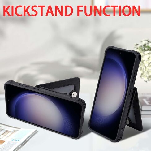 حافظة محفظة VANAVAGY متوافقة مع هاتف Samsung Galaxy S24 Plus للنساء والرجال، غطاء هاتف قابل للطي بمشبك مغناطيسي من الجلد مع حامل بطاقة الائتمان وجيب للعملات المعدنية، أسود in Kuwait