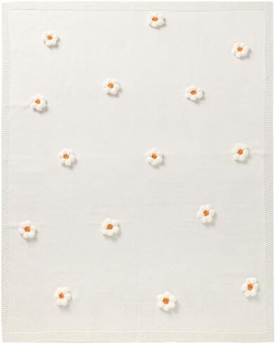 Baby Swaddle Blanket for Boys Girls Knitted Soft Cozy Newborn Infant Receiving Blankets for Crib Stroller White 30x40 Inches in Saudi Arabia