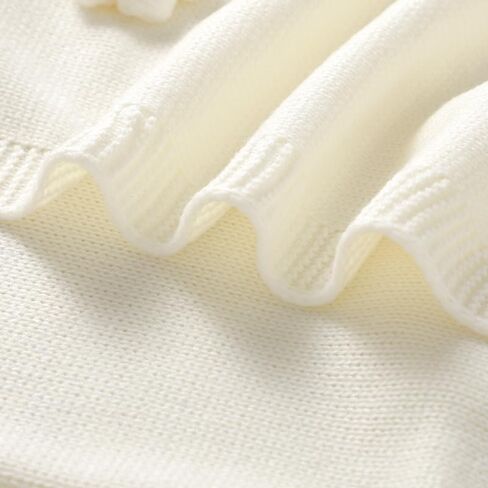 Baby Swaddle Blanket for Boys Girls Knitted Soft Cozy Newborn Infant Receiving Blankets for Crib Stroller White 30x40 Inches in Saudi Arabia