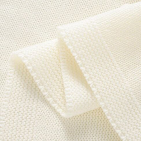 Baby Swaddle Blanket for Boys Girls Knitted Soft Cozy Newborn Infant Receiving Blankets for Crib Stroller White 30x40 Inches in Saudi Arabia