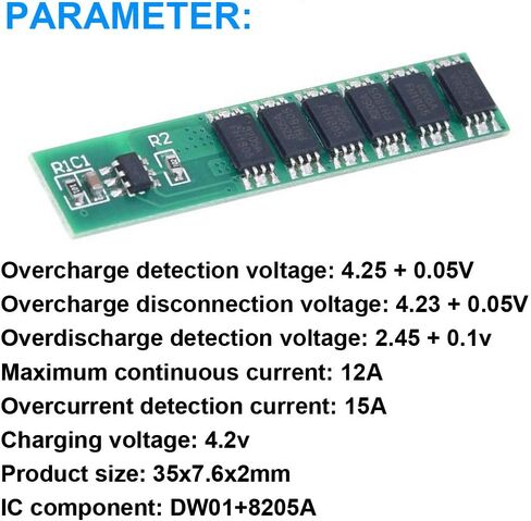 5PCS 1S 15A 3.7V 6MOS Lithium Battery Protection Board 18650 Charger Module BMS PCB Protection Board for Li-ion Lithium Battery Cell with Nickel Strip in Saudi Arabia