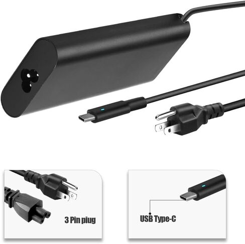 65W USB C Charger Fit For Dell Latitude 7200 2-in-1 7210 2-in-1 Latitude 7230 7275 7285 2-in-1/ Dell Latitude 3301 3320 3330 2-in-1 3340 2in1 3350 2-in-1 Latitude 5310 5310 2-in-1 Laptop Power Adapter in Saudi Arabia