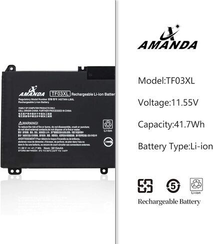 أماندا TF03XL استبدال بطارية الكمبيوتر المحمول HP Pavilion 15-CC 15-CD 17-AR Series 15-cc154cl 15-cc060wm 15-cc152od 15-cc055od 15-cd040wm 17-AR007CA 17-AR050WM 920046-121 920070-855 HST NN-IB7Y in Kuwait