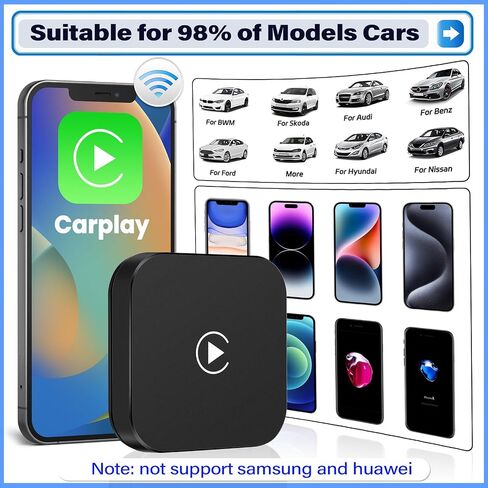 SIXWIN Carplay Wireless Adapter for OEM Factory Wired Carplay Cars Plug & Play Easy Setup Wireless Carplay Dongle for iPhones Converts Wired Carplay to Wireless in Saudi Arabia