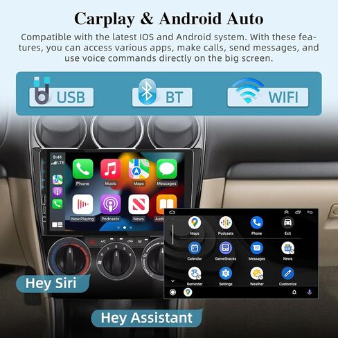 [2+64G] راديو سيارة Android 13 لسيارة Mazda 6 Atenza 2004-2014 - Carplay اللاسلكي وAndroid Auto - ستيريو سيارة بشاشة لمس 9 بوصة مع 28 سمة لواجهة المستخدم/GPS/WiFi/SWC + كاميرا احتياطية AHD in Saudi Arabia
