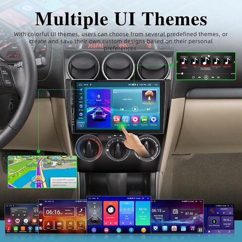 [2+64G] راديو سيارة Android 13 لسيارة Mazda 6 Atenza 2004-2014 - Carplay اللاسلكي وAndroid Auto - ستيريو سيارة بشاشة لمس 9 بوصة مع 28 سمة لواجهة المستخدم/GPS/WiFi/SWC + كاميرا احتياطية AHD in Saudi Arabia