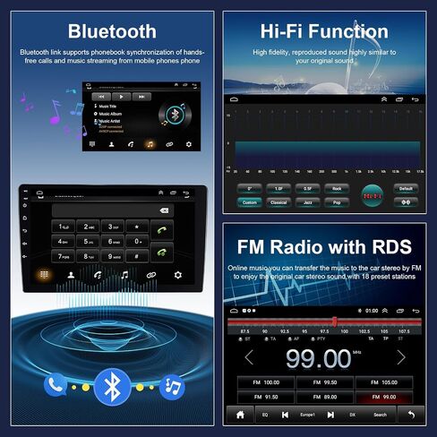 Hodozzy Android Car Stereo for Honda Civic 2001 2002 2003 2004 2005, Wireless Carplay Android Auto Mirror Link, 32GB 9 Inch Touch Screen Car Radio GPS Bluetooth Wifi FM RDS HiFi SWC, Rear view Camera in Saudi Arabia
