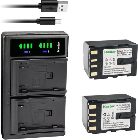 Kastar 2-Pack Battery and LTD2 USB Charger Replacement for JVC GR-D70, GR-D70US, GR-D71, GR-D71US, GR-D72, GR-D72US, GR-D73, GR-D73US, GR-D74, GR-D74US, GR-D90, GR-D90U, GR-D90US, GR-D91, GR-D91US in Saudi Arabia