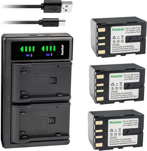 Kastar 2-Pack Battery and LTD2 USB Charger Replacement for JVC GR-D70, GR-D70US, GR-D71, GR-D71US, GR-D72, GR-D72US, GR-D73, GR-D73US, GR-D74, GR-D74US, GR-D90, GR-D90U, GR-D90US, GR-D91, GR-D91US in Saudi Arabia