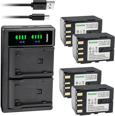 Kastar 2-Pack Battery and LTD2 USB Charger Replacement for JVC GR-D70, GR-D70US, GR-D71, GR-D71US, GR-D72, GR-D72US, GR-D73, GR-D73US, GR-D74, GR-D74US, GR-D90, GR-D90U, GR-D90US, GR-D91, GR-D91US in Saudi Arabia