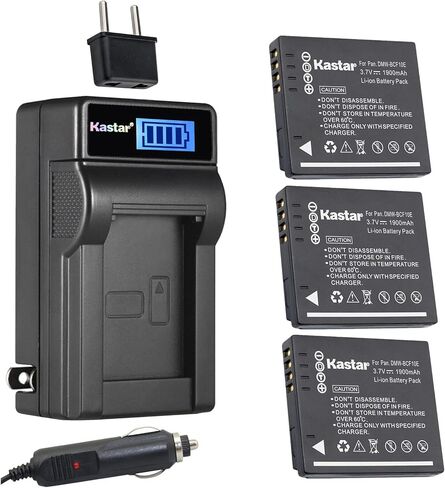 Kastar 3-Pack DMW-BCF10 Battery and LCD AC Charger Compatible with Panasonic DMW-BCF10E DMW-BCF10PP, Panasonic Lumix DMC-FT4, Lumix DMC-TS1, Lumix DMC-TS2, Lumix DMC-TS3, Lumix DMC-TS4 Cameras in Saudi Arabia