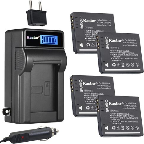 Kastar 3-Pack DMW-BCF10 Battery and LCD AC Charger Compatible with Panasonic DMW-BCF10E DMW-BCF10PP, Panasonic Lumix DMC-FT4, Lumix DMC-TS1, Lumix DMC-TS2, Lumix DMC-TS3, Lumix DMC-TS4 Cameras in Saudi Arabia