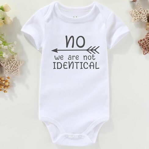 Funny Twin Girls boy Baby Clothes Twin Baby Essentials Twin Baby Gifts Twins Baby Bodysuits White in Saudi Arabia
