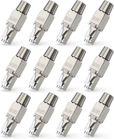 6-Pack RJ45 Connectors Tool Free Cat 8 | Cat8 Field Termination Plug, Shielded RJ45 Modular Plugs, for 2000MHz 2GHz 40G Double Shielded Solid LAN Cable, 22AWG-24AWG in Saudi Arabia
