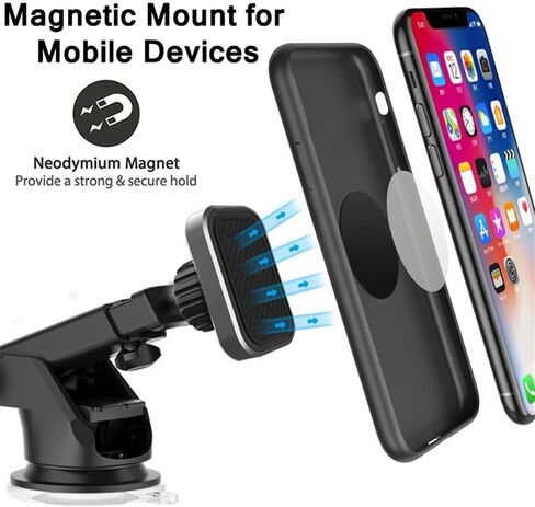 Magnetic Phone car Mount,fit in Dashboard and Windshield,4 Strong Magnet,360 Degree Phone Holder in Saudi Arabia