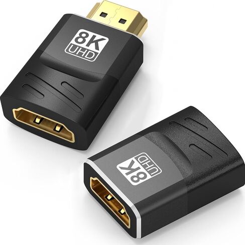 2-Pack 8K HDMI 2.1 Female to Female Adapter, HDMI Male to Female Connector, HDMI Cable Coupler Support 8K@60Hz,4K@120Hz,HDR,eARC for HDMI Cable Extension, HDTV, Laptop, PC, Monitor, PS5 in Saudi Arabia