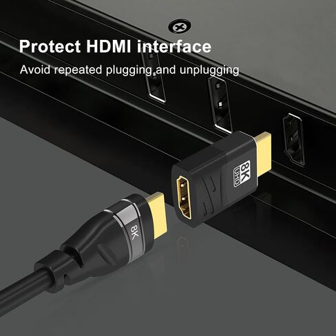 2-Pack 8K HDMI 2.1 Female to Female Adapter, HDMI Male to Female Connector, HDMI Cable Coupler Support 8K@60Hz,4K@120Hz,HDR,eARC for HDMI Cable Extension, HDTV, Laptop, PC, Monitor, PS5 in Saudi Arabia