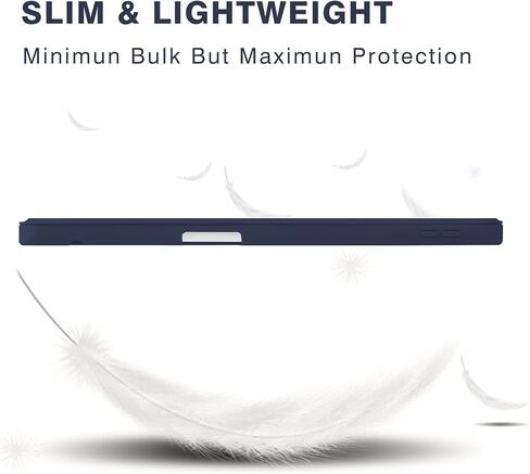 حافظة لجهاز iPad Air 6/5/4، حافظة iPad Air الجيل الخامس/الرابع مقاس 10.9 بوصة 2022،2024 غطاء واقٍ لجهاز iPad Air 11 بوصة مع حامل قلم رصاص، يدعم الشحن اللاسلكي، حامل ذكي ثلاثي الطي (كحلي) in Saudi Arabia