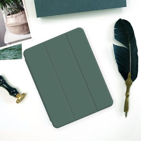 حافظة لجهاز iPad Air 6/5/4، حافظة iPad Air الجيل الخامس/الرابع مقاس 10.9 بوصة 2022،2024 غطاء واقٍ لجهاز iPad Air 11 بوصة مع حامل قلم رصاص، يدعم الشحن اللاسلكي، حامل ذكي ثلاثي الطي (كحلي) in Saudi Arabia
