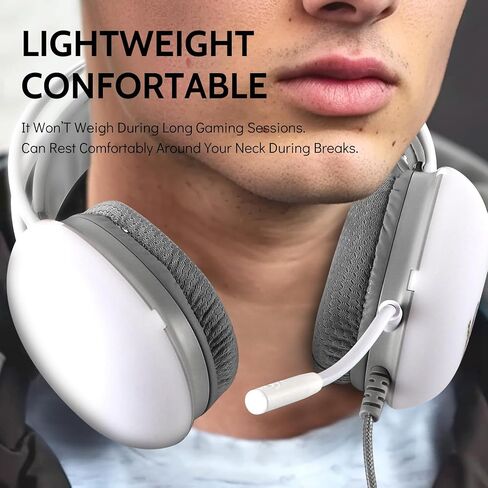 PC Gaming Headset Wired RGB with Microphone, Rainbow LED Gaming Headphones for PS4/PS5/MAC/XBOX/Laptop, Stereo Surround, Auto-Adjust Headband, 50mm Drivers, 3.5mm Audio Over Ear Headphone in Saudi Arabia