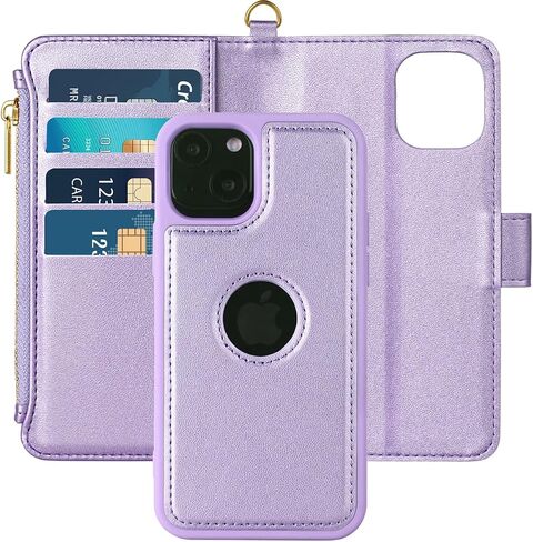 for iPhone SE Case with Wallet,iphone 8 Wallet case,iphone 7 case with Magnetic Detechable+RFID Blocking,Premium PU Leather+Kickstand and Card Slots for iPhone SE (2022/2020) Case,Taro Purple in Saudi Arabia