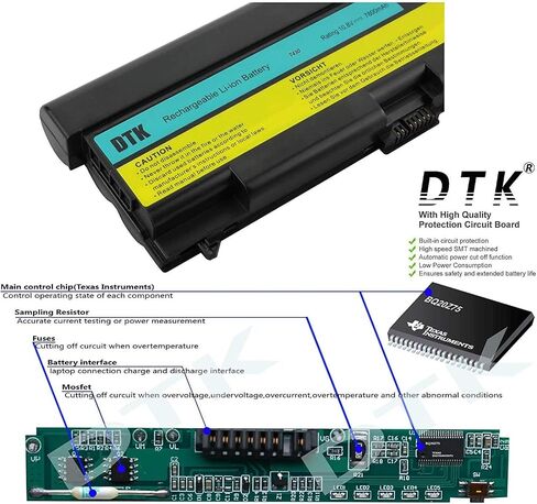 DTK 0A36303 Laptop Battery replacement for Lenovo IBM Thinkpad Apply to W530 W530i L430 L530 T430 T430i T530 T530i Notebook (Extended 9 Cells 7800mah) OA36303 in Saudi Arabia